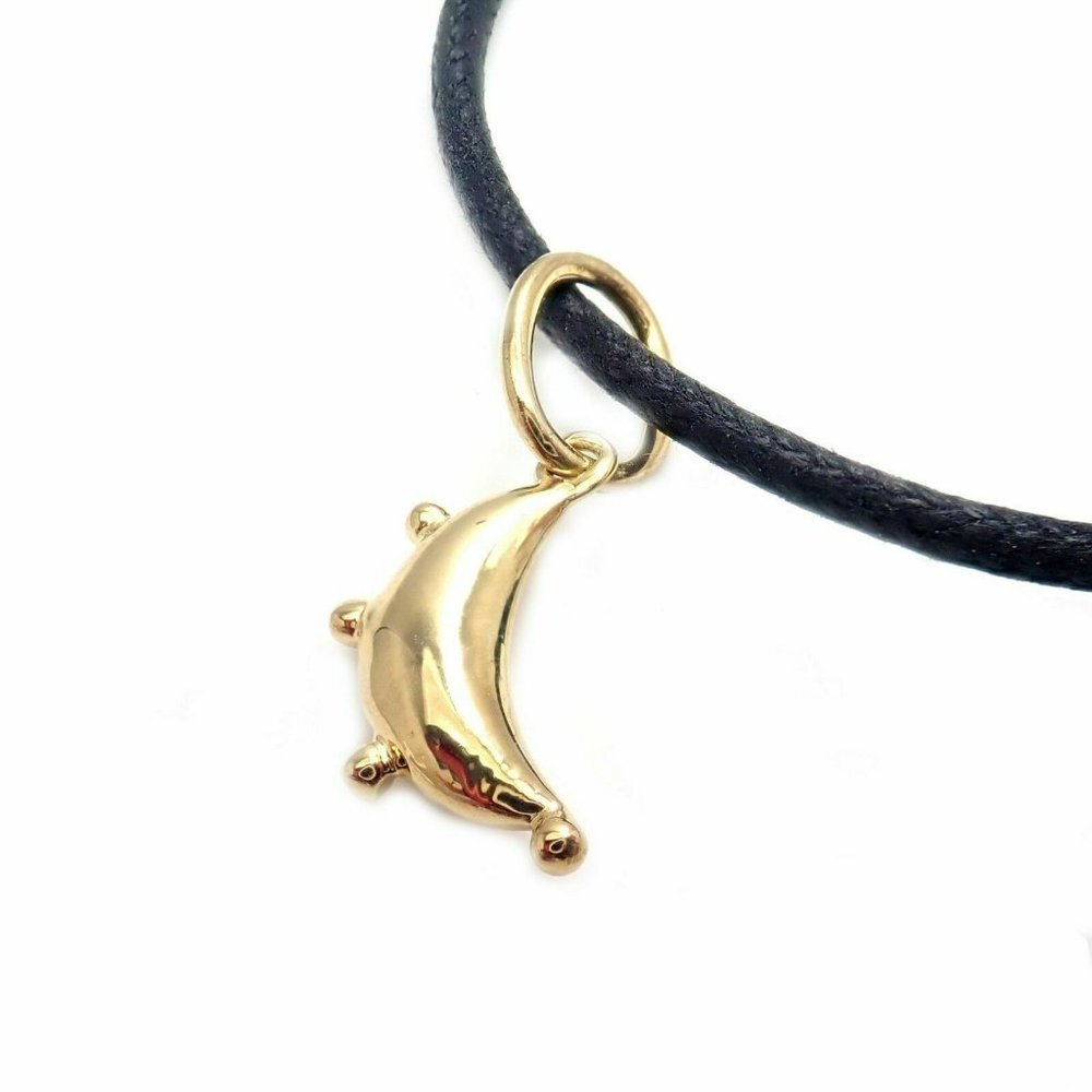 Temple St Clair 18k Crescent Moon Charm Cord Bracelet​